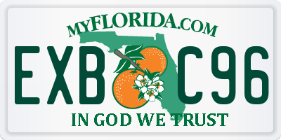 FL license plate EXBC96