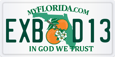 FL license plate EXBD13