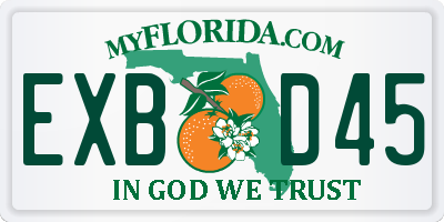 FL license plate EXBD45