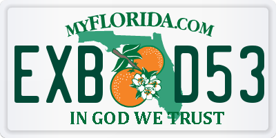 FL license plate EXBD53