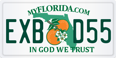 FL license plate EXBD55