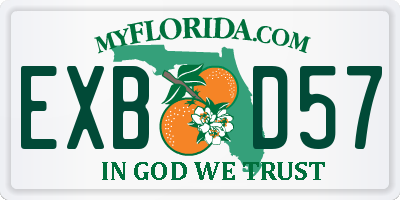 FL license plate EXBD57