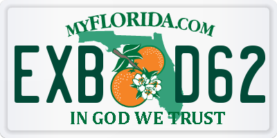 FL license plate EXBD62