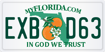 FL license plate EXBD63