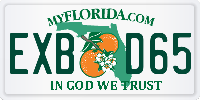 FL license plate EXBD65