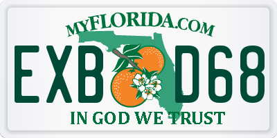 FL license plate EXBD68