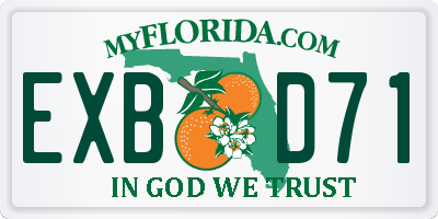 FL license plate EXBD71