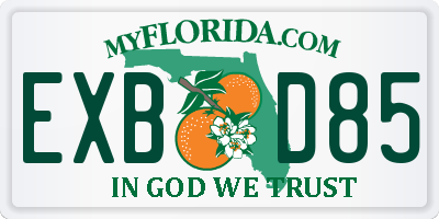 FL license plate EXBD85