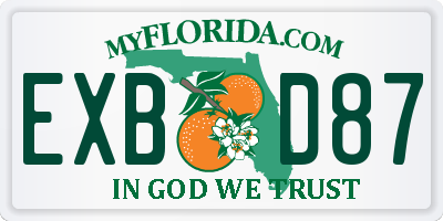 FL license plate EXBD87