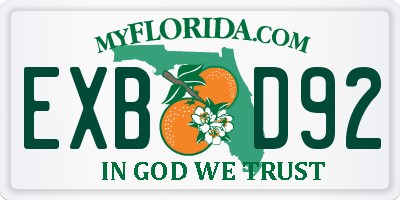 FL license plate EXBD92