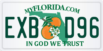 FL license plate EXBD96