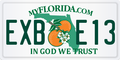 FL license plate EXBE13