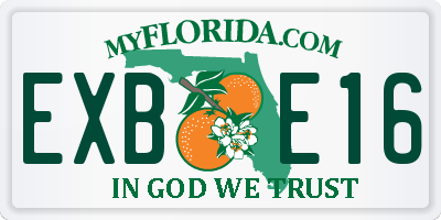 FL license plate EXBE16