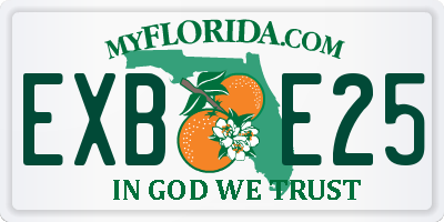 FL license plate EXBE25