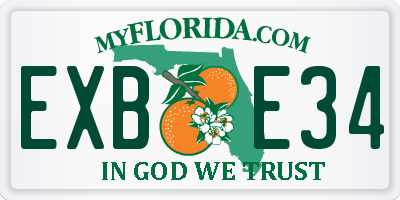 FL license plate EXBE34