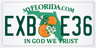 FL license plate EXBE36