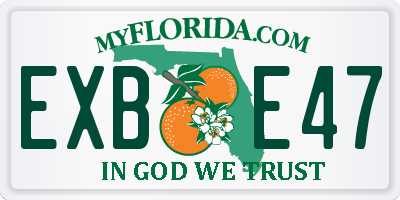 FL license plate EXBE47