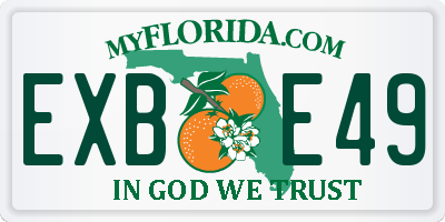 FL license plate EXBE49