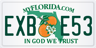FL license plate EXBE53
