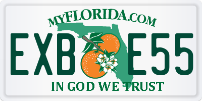 FL license plate EXBE55