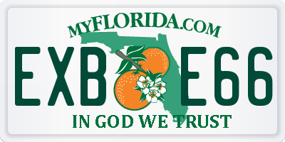 FL license plate EXBE66