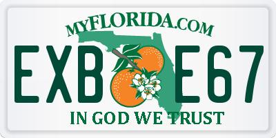 FL license plate EXBE67