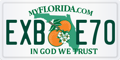 FL license plate EXBE70