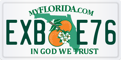 FL license plate EXBE76