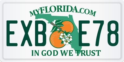 FL license plate EXBE78