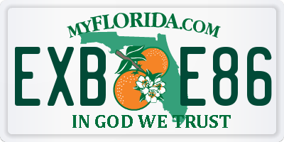 FL license plate EXBE86