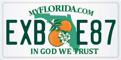FL license plate EXBE87