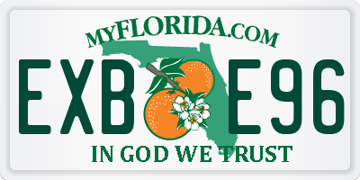 FL license plate EXBE96
