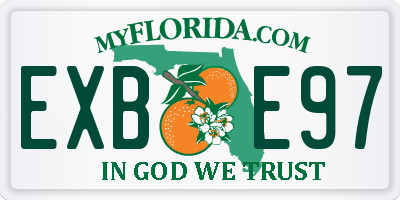 FL license plate EXBE97