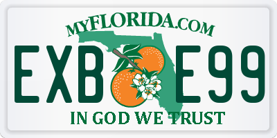 FL license plate EXBE99