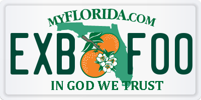 FL license plate EXBF00