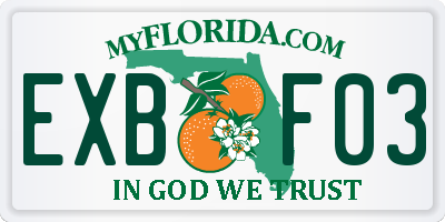 FL license plate EXBF03