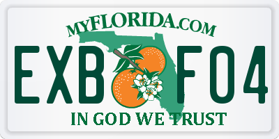 FL license plate EXBF04