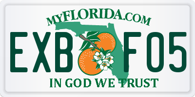 FL license plate EXBF05