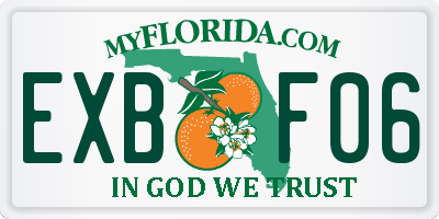 FL license plate EXBF06
