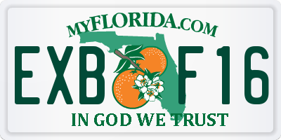FL license plate EXBF16