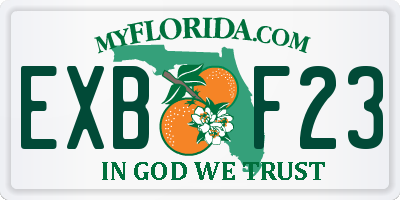 FL license plate EXBF23
