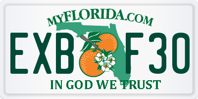 FL license plate EXBF30