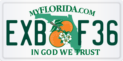 FL license plate EXBF36