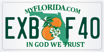 FL license plate EXBF40