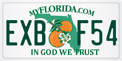 FL license plate EXBF54