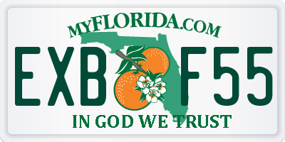 FL license plate EXBF55