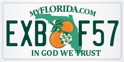 FL license plate EXBF57