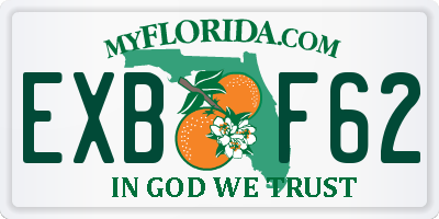 FL license plate EXBF62