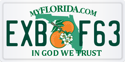 FL license plate EXBF63