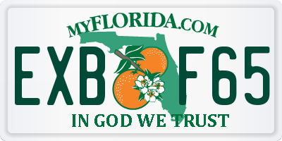 FL license plate EXBF65
